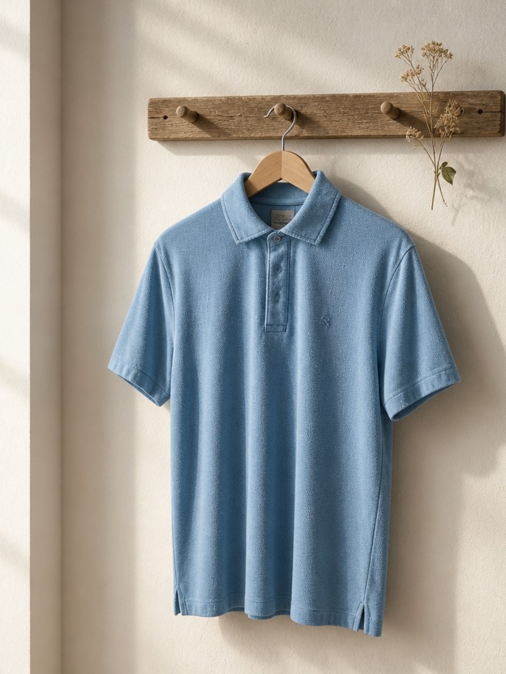 Tailorbyrd Men's Performance Polo Shirt Size L Large Blue Flamingo Stretch Golf